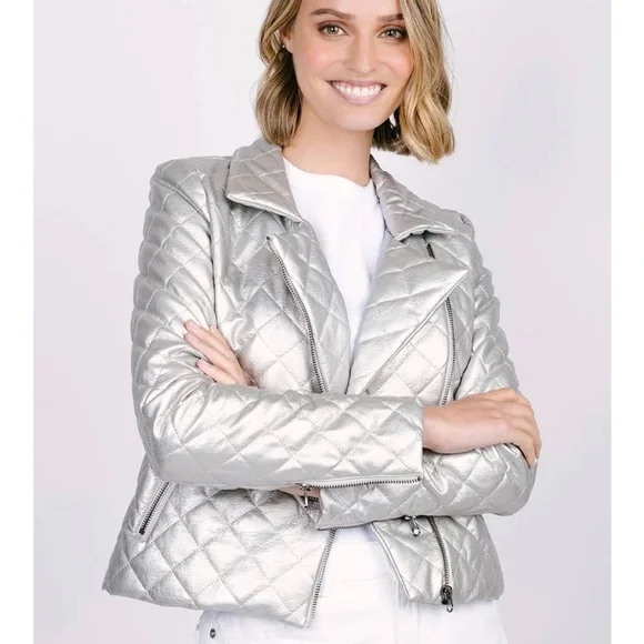 ジャケット KHRISJOY Woman Jacket Silver AFPW001STR TIT735 Khrisjoy Khris Iconic Hooded Padded Jacket | Silver | FARFETCH